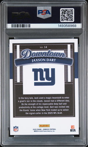 2025 Panini Donruss Downtown Rookie Jaxson Dart RC PSA 9 