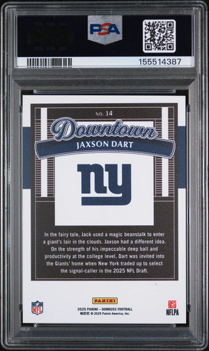 2025 Panini Donruss Downtown Rookie Jaxson Dart RC PSA 9 