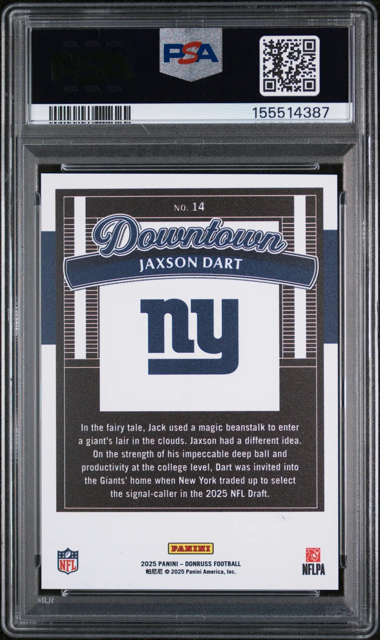 2025 Panini Donruss Downtown Rookie Jaxson Dart RC PSA 9 