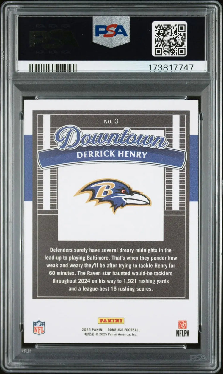 2025 Panini Donruss Football Downtown Derrick Henry PSA 9 