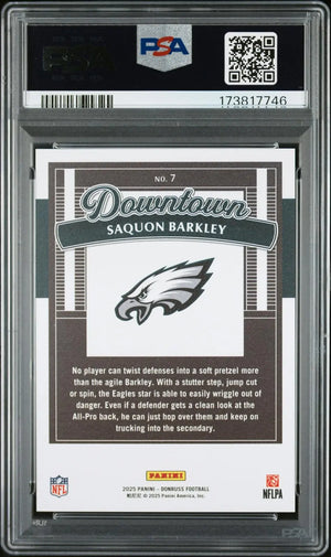 2025 Panini Donruss Football Downtown Saquon Barkley PSA 9 