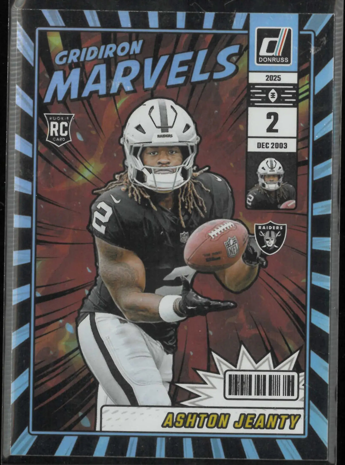 2025 Panini Donruss Gridiron Marvels Rookie Ashton Jeanty RC 