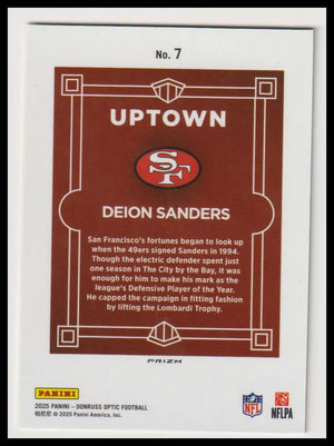 2025 Panini Donruss Optic Deion Sanders Uptown 