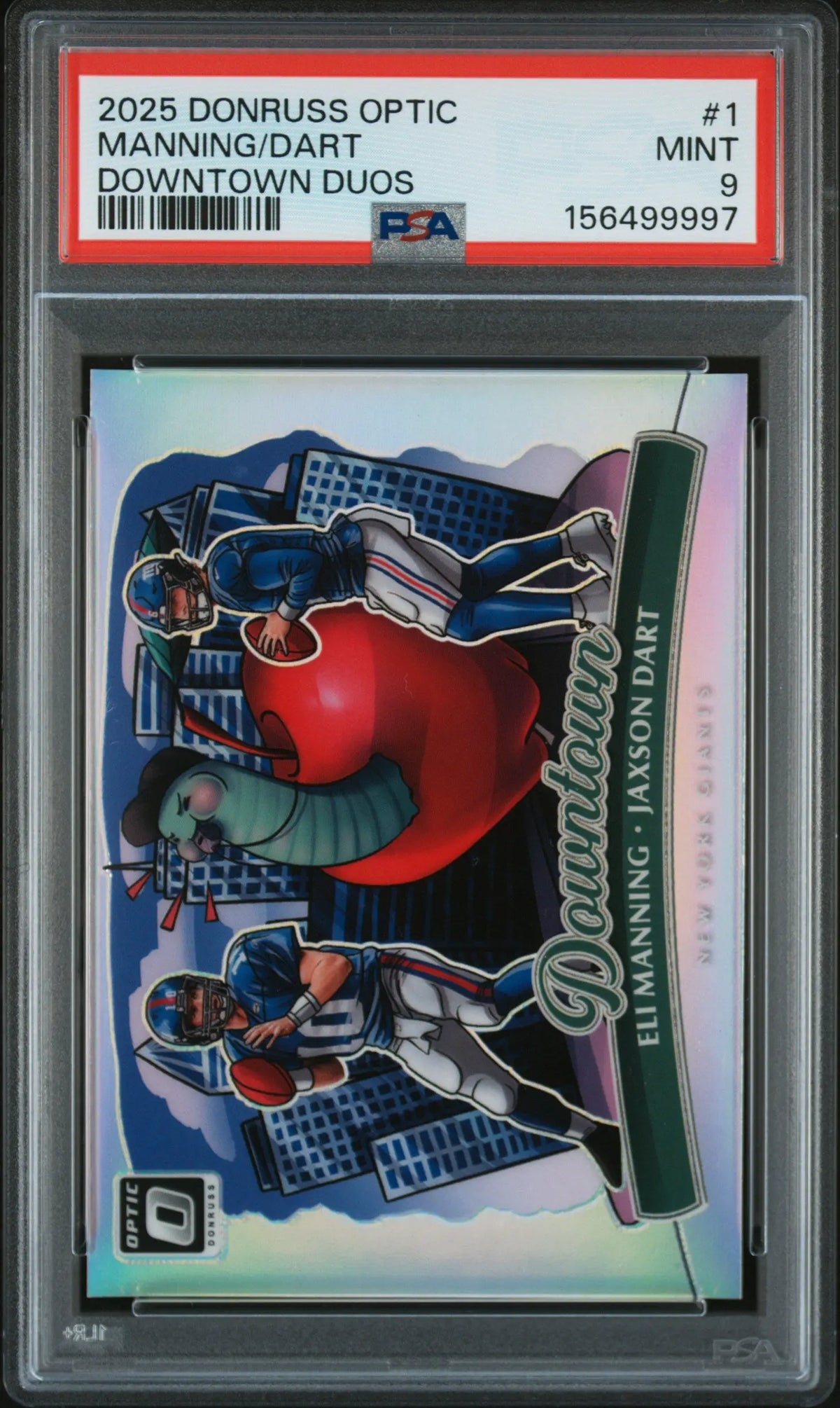 2025 Panini Donruss Optic Downtown Duos Manning/Dart PSA 9 