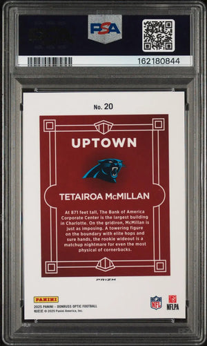 2025 Panini Donruss Optic Football Uptown Rookie Tetairoa McMillan RC PSA 9 