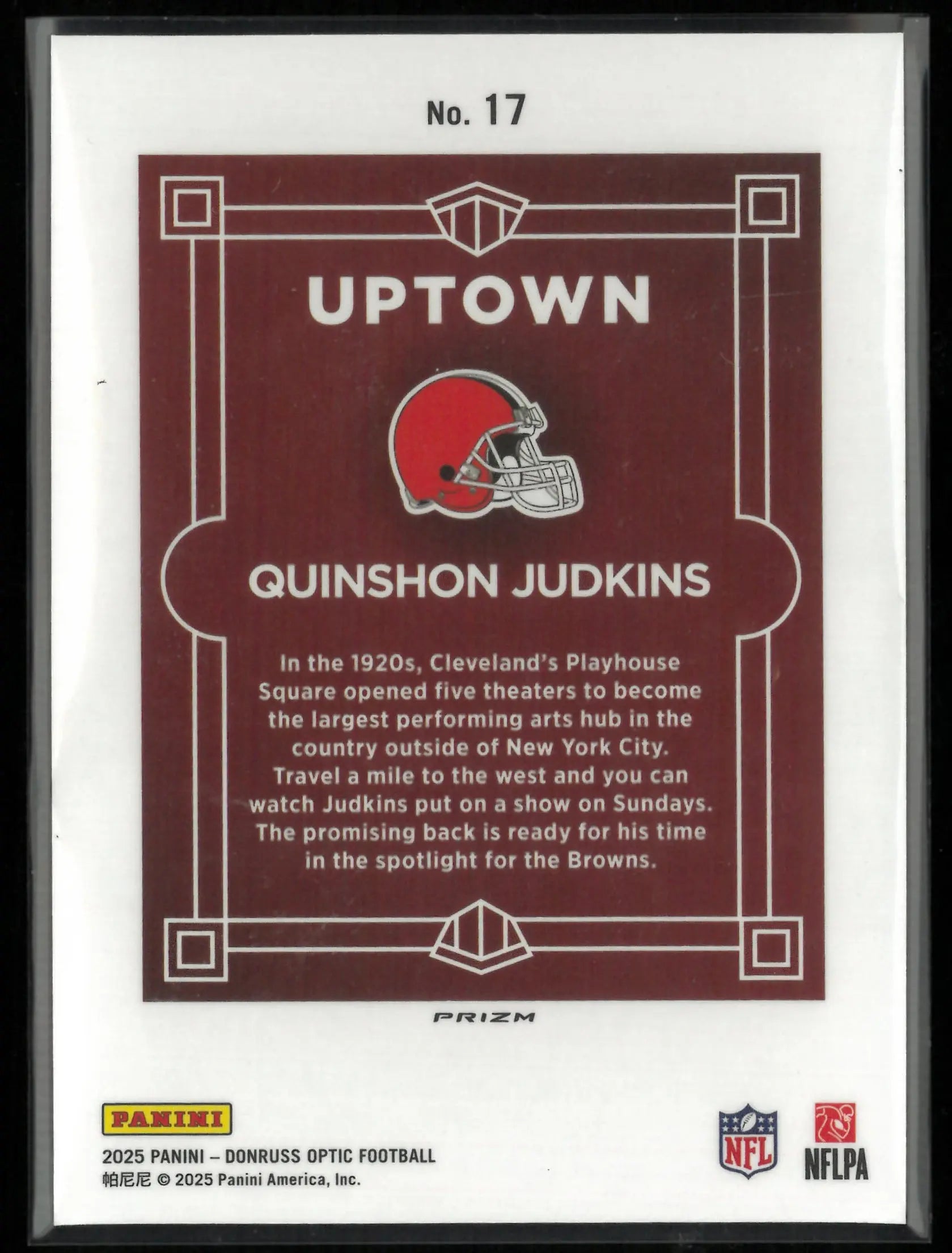 2025 Panini Donruss Optic Rookie Uptown Quinshon Judkins RC 