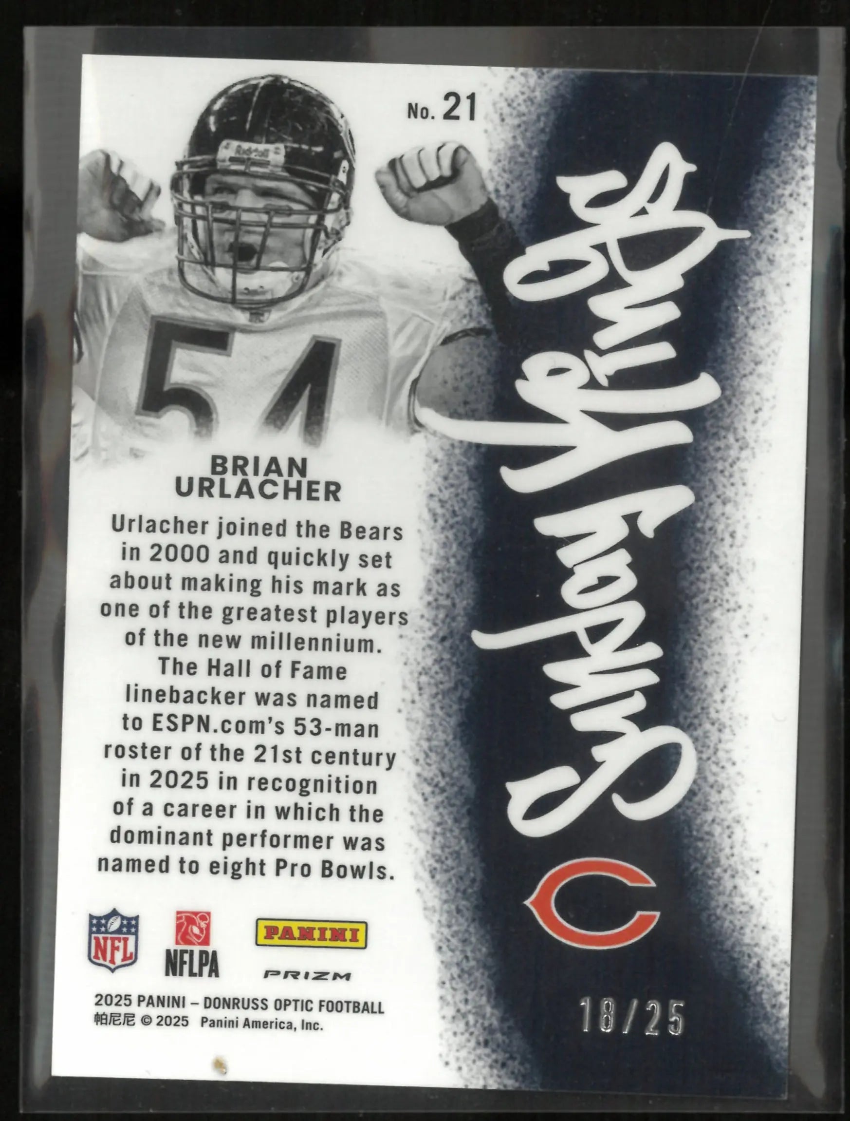 2025 Panini Donruss Optic Sunday Kings Brian Urlacher /25 