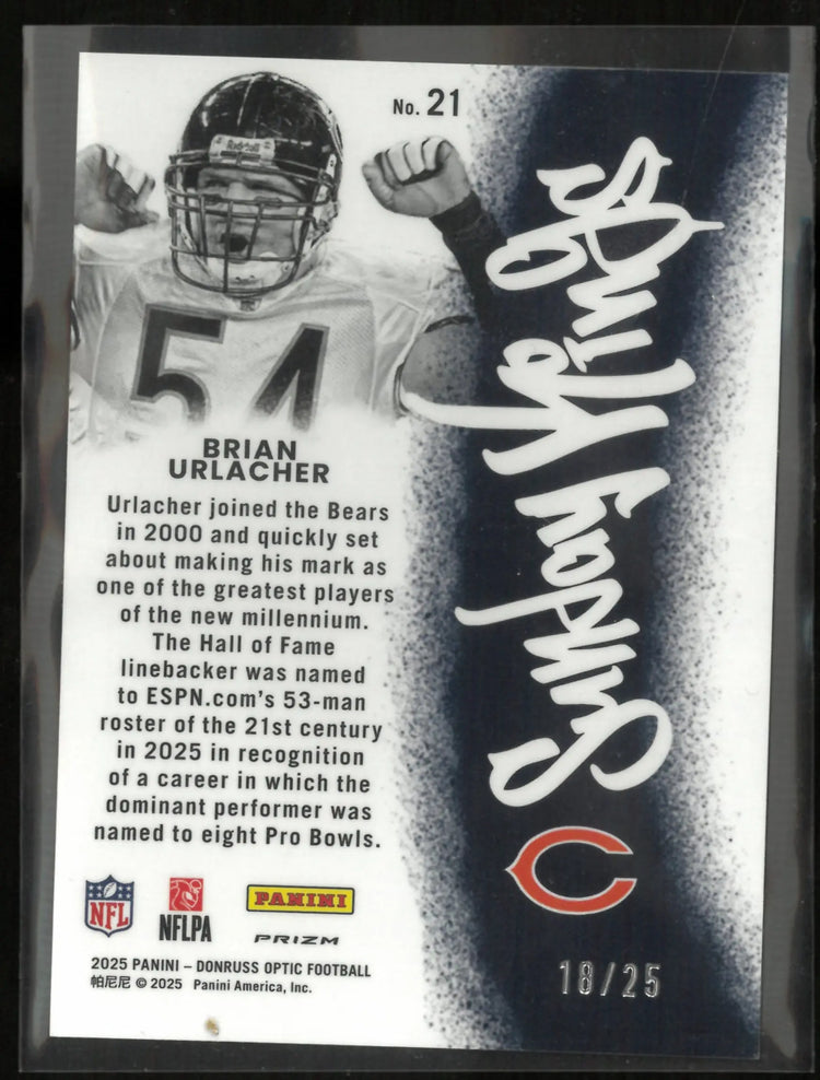 2025 Panini Donruss Optic Sunday Kings Brian Urlacher /25 