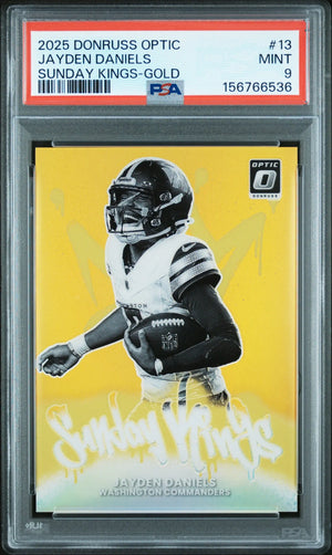 2025 Panini Donruss Optic Sunday Kings Gold Jayden Daniels 5/10 /10 PSA 9 