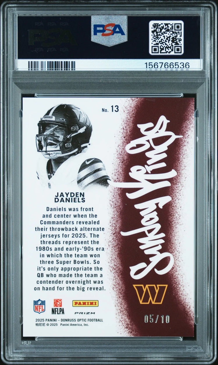2025 Panini Donruss Optic Sunday Kings Gold Jayden Daniels 5/10 /10 PSA 9 