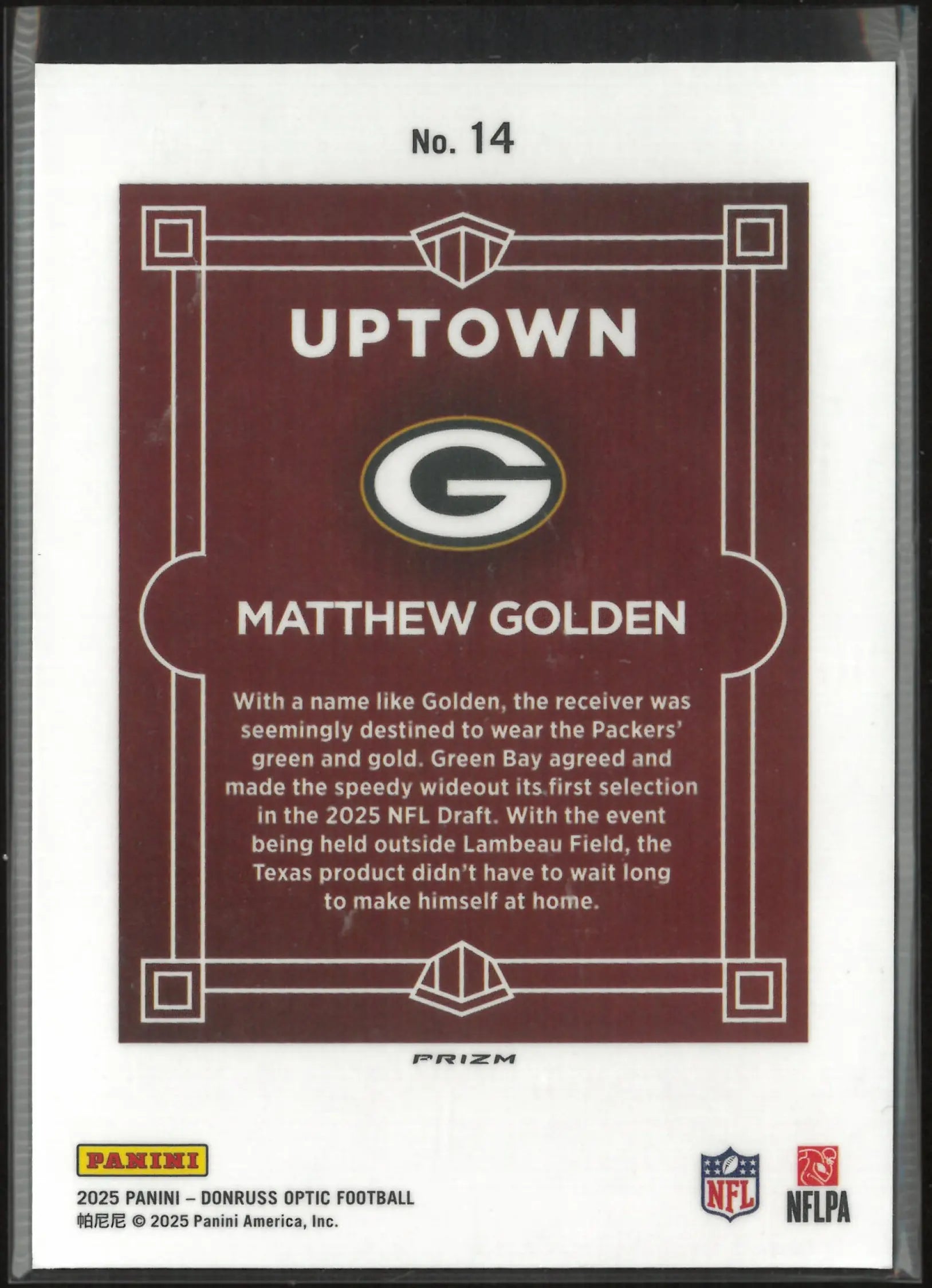 2025 Panini Donruss Optic Uptown Matthew Golden 
