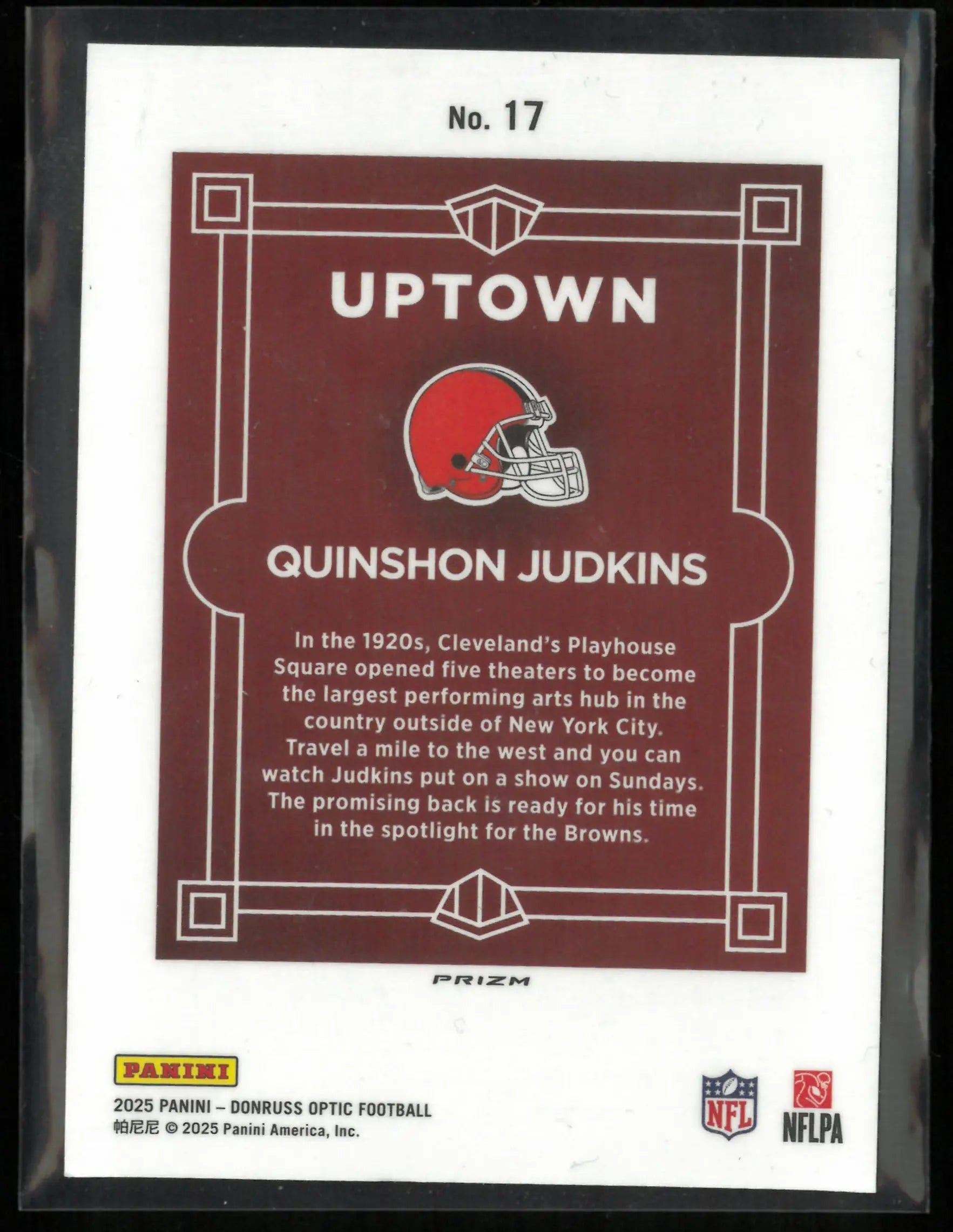2025 Panini Donruss Optic Uptown Quinshon Judkins Rookie RC 
