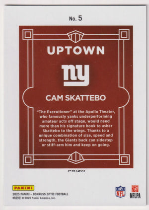 2025 Panini Donruss Optic Uptown Rookie Cam Skattebo RC 