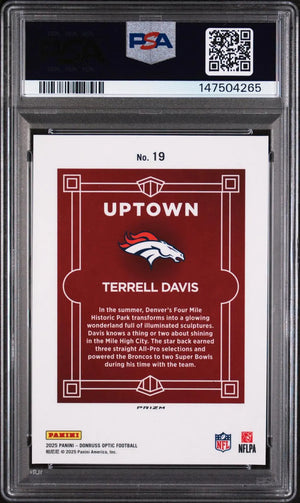 2025 Panini Donruss Optic Uptown Terrell Davis PSA 8 