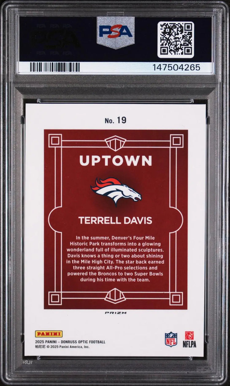 2025 Panini Donruss Optic Uptown Terrell Davis PSA 8 