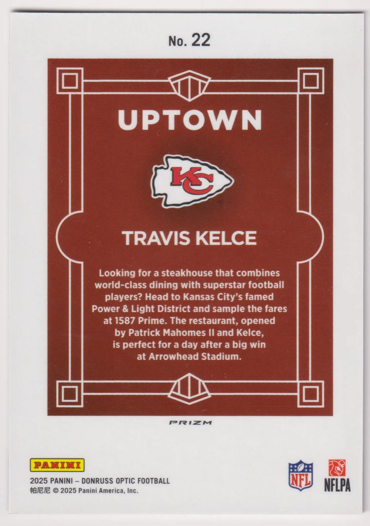 2025 Panini Donruss Optic Uptown Travis Kelce 