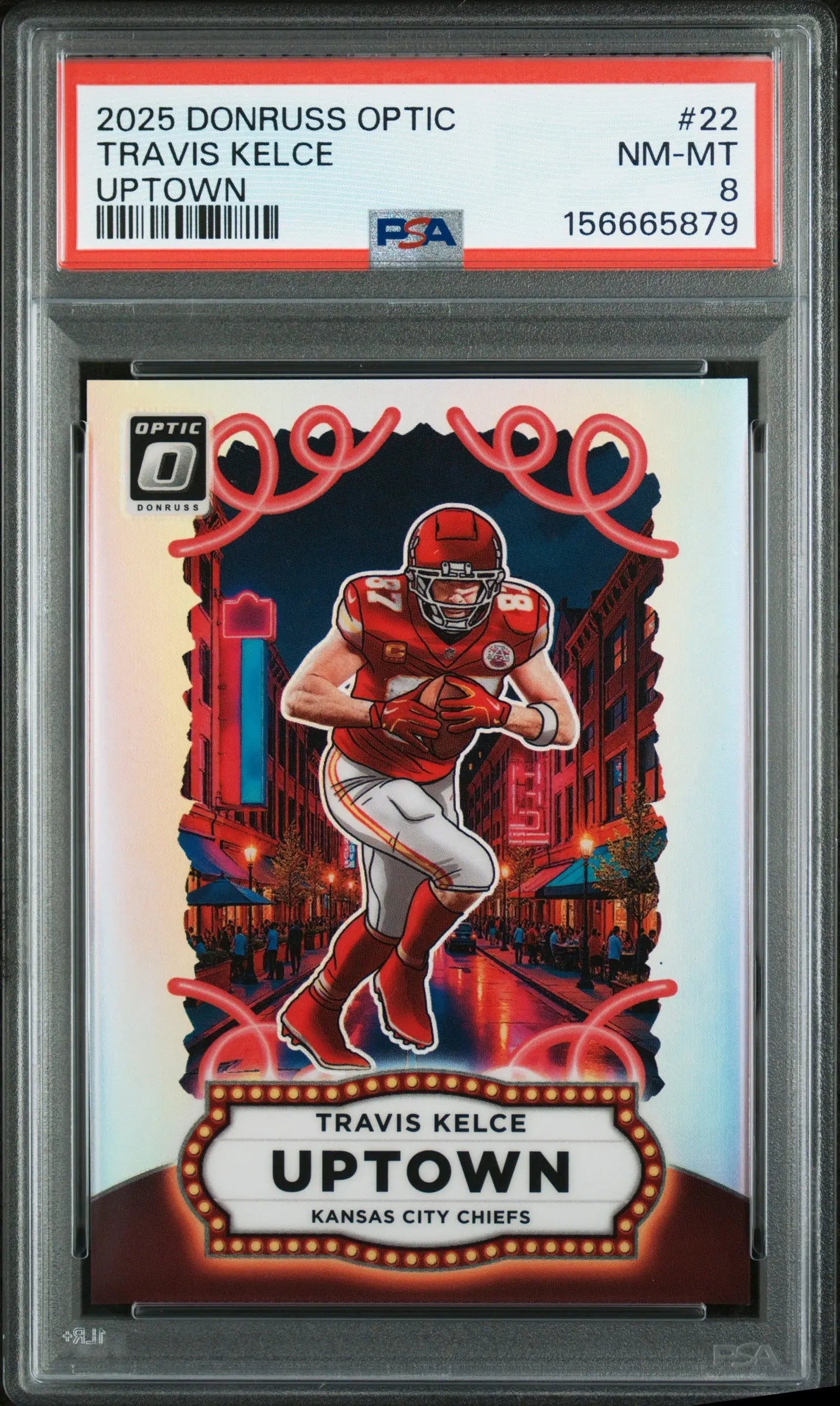 2025 Panini Donruss Optic Uptown Travis Kelce PSA 8 