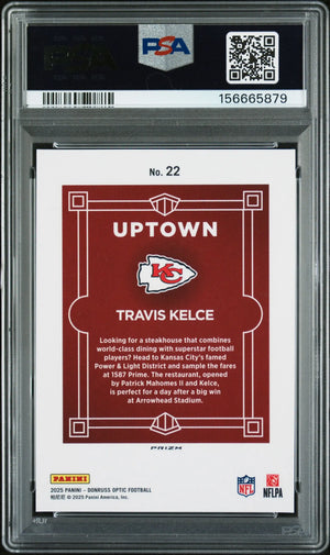 2025 Panini Donruss Optic Uptown Travis Kelce PSA 8 