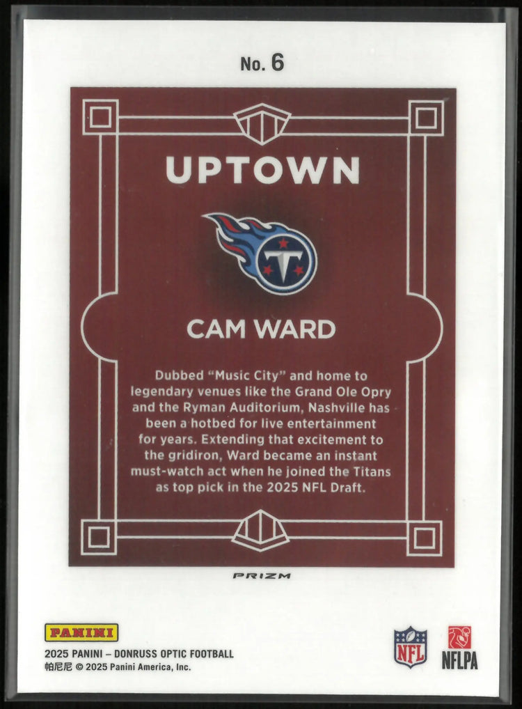 2025 Panini Donruss Uptown Rookie Cam Ward RC 