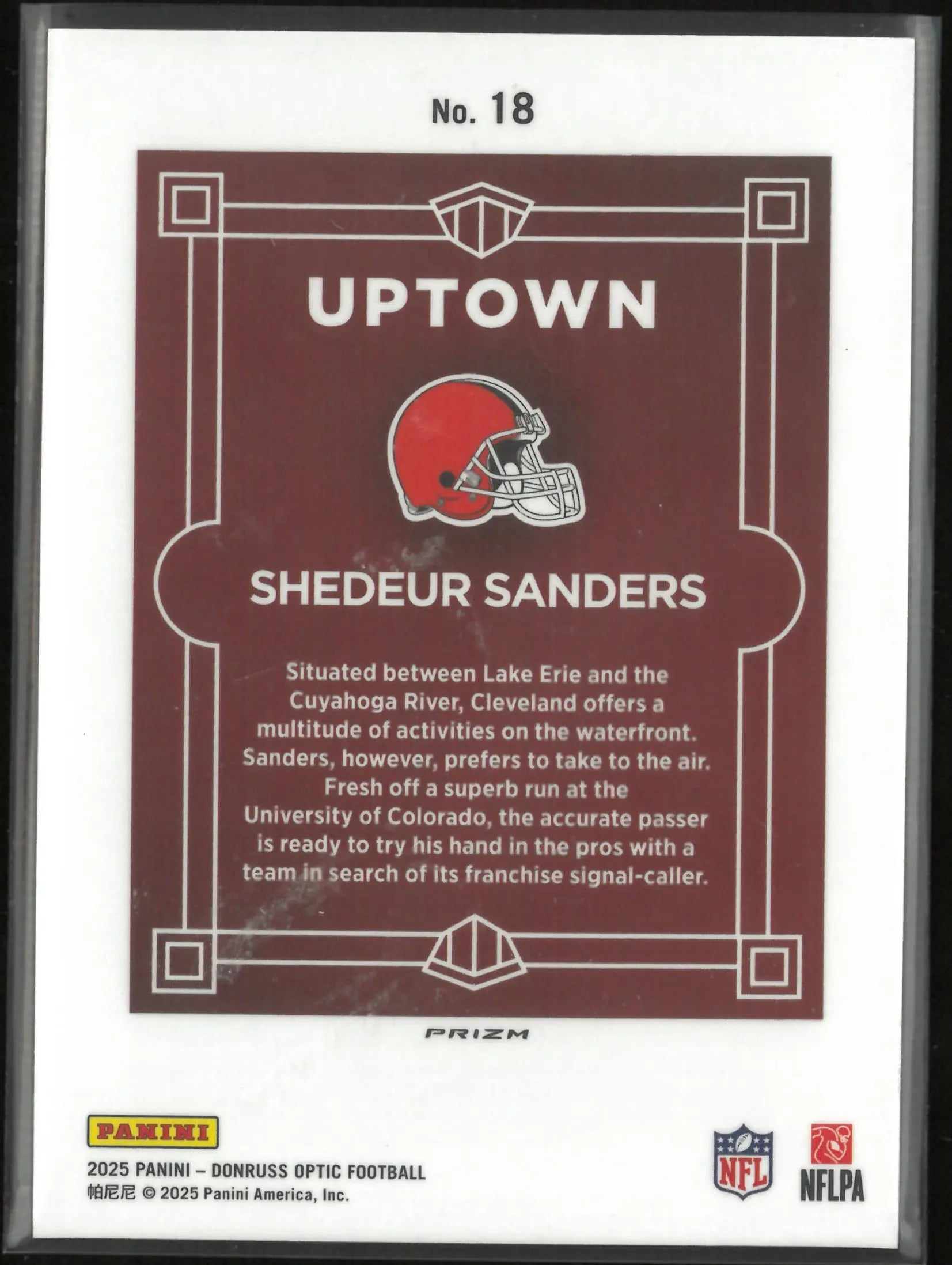 2025 Panini Donruss Uptown Rookie Shedeur Sanders RC 