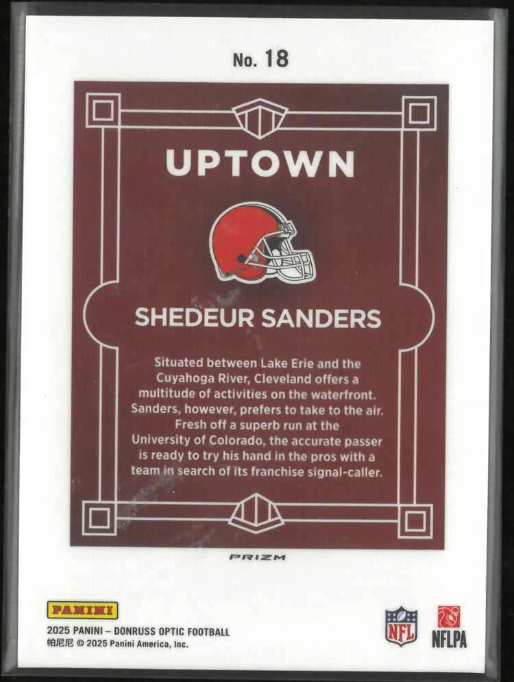 2025 Panini Donruss Uptown Rookie Shedeur Sanders RC 