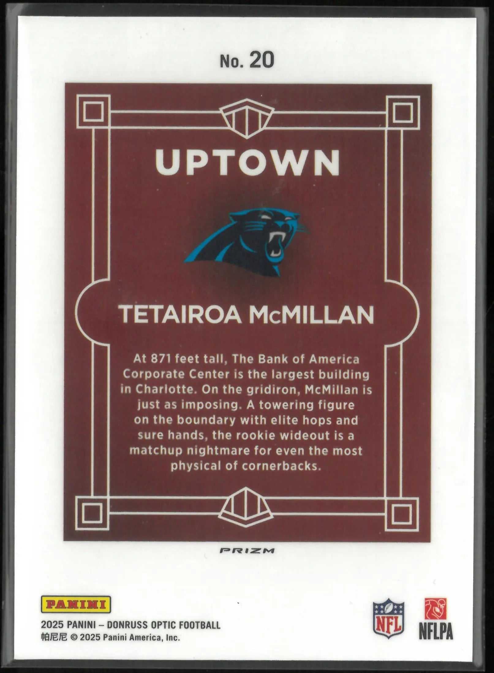 2025 Panini Donruss Uptown Rookie Tetairoa McMillan RC 