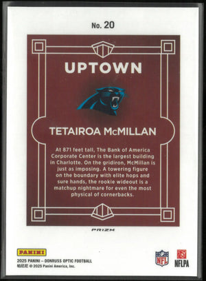 2025 Panini Donruss Uptown Rookie Tetairoa McMillan RC 
