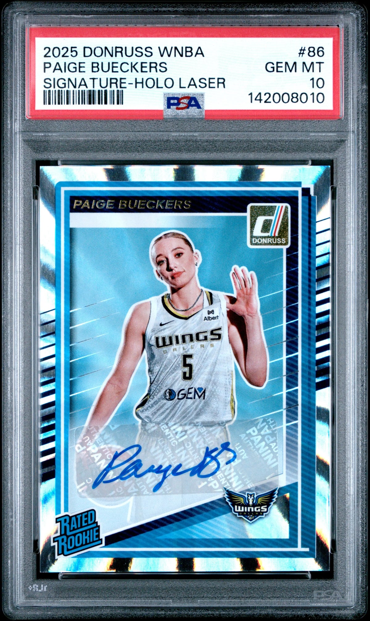 2025 Panini Donruss WNBA Rookie Autograph Paige Bueckers Auto Holo Laser PSA 10 