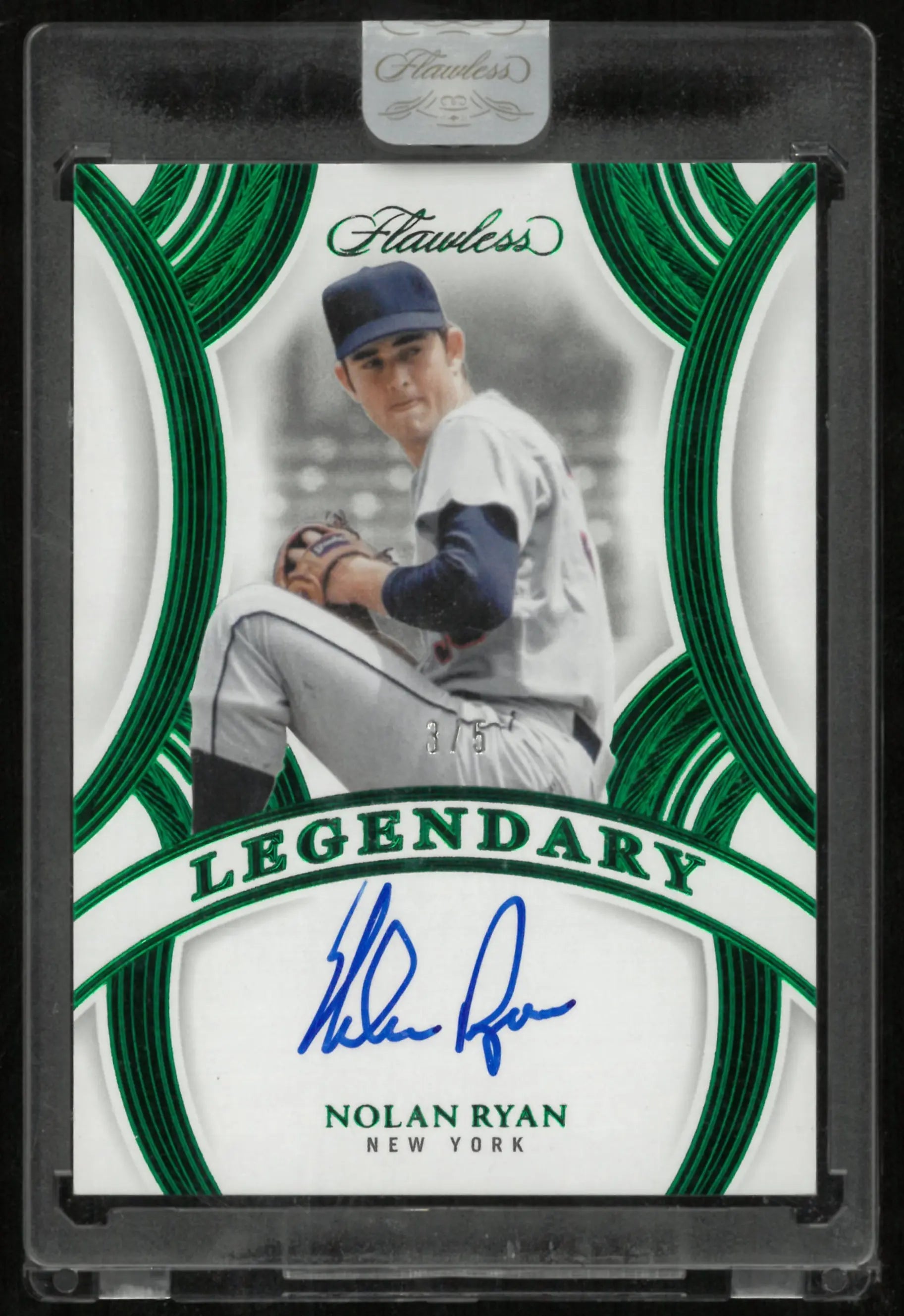 2025 Panini Flawless Baseball Legendary Nolan Ryan Autograph Green /5 