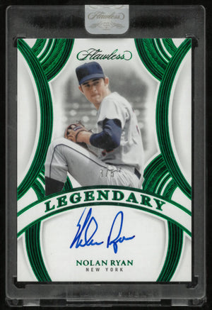 2025 Panini Flawless Baseball Legendary Nolan Ryan Autograph Green /5 