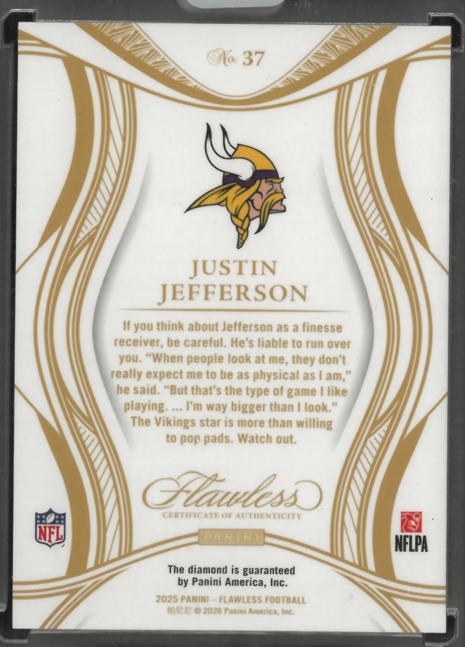 2025 Panini Flawless Diamond Justin Jefferson /15 
