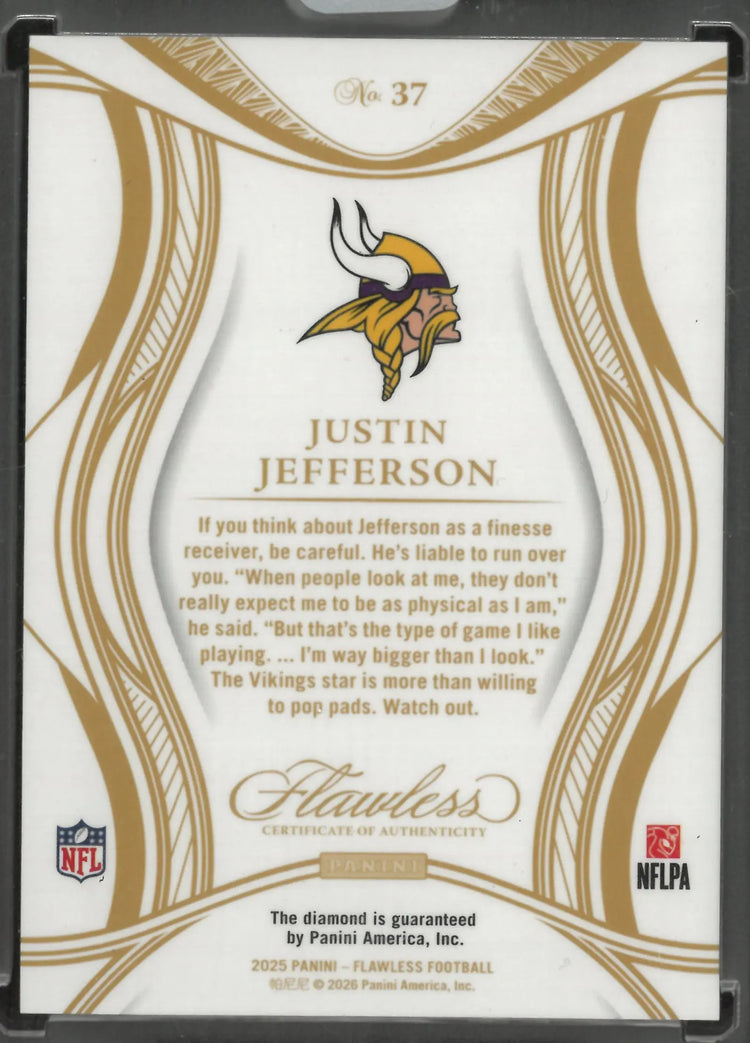 2025 Panini Flawless Diamond Justin Jefferson /15 