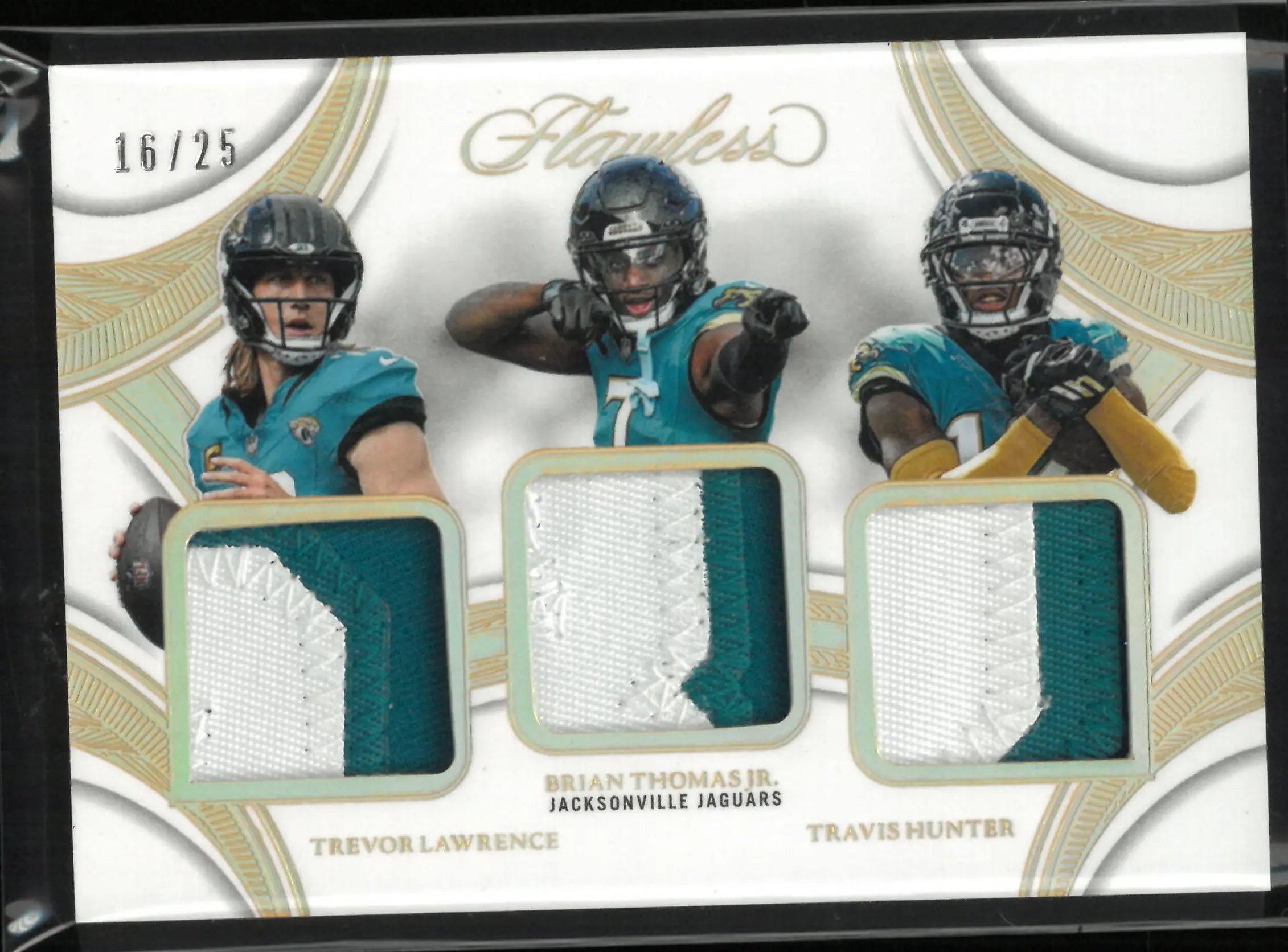 2025 Panini Flawless Triple Patches T. Lawrence/B. Thomas Jr./T Hunter /25 