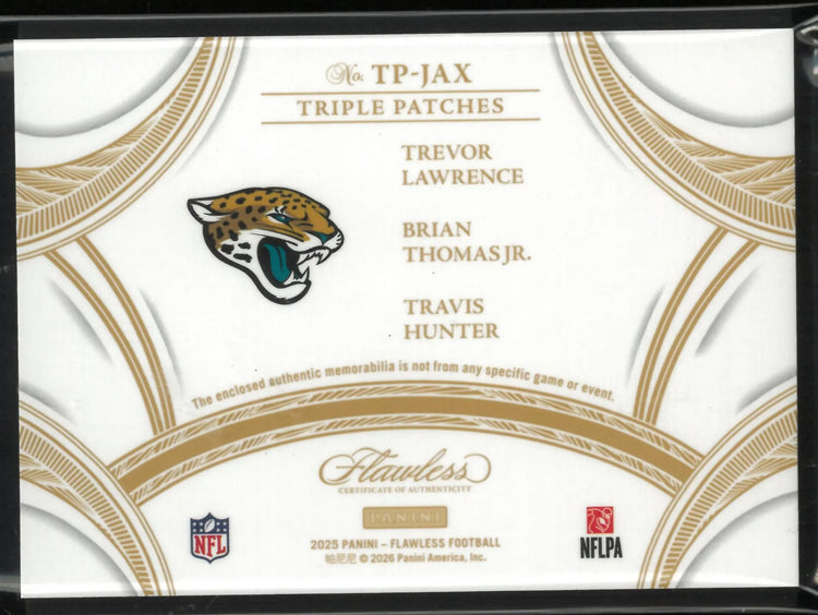 2025 Panini Flawless Triple Patches T. Lawrence/B. Thomas Jr./T Hunter /25 