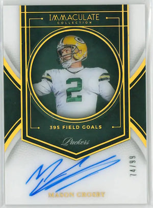 2025 Panini Immaculate Collection Autograph Mason Crosby Auto /99 