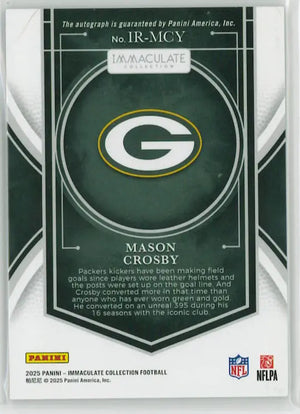 2025 Panini Immaculate Collection Autograph Mason Crosby Auto /99 