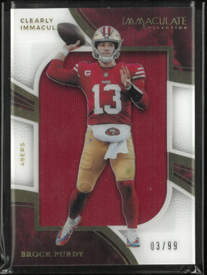 2025 Panini Immaculate Collection Clearly Immaculate Brock Purdy Patch /99 