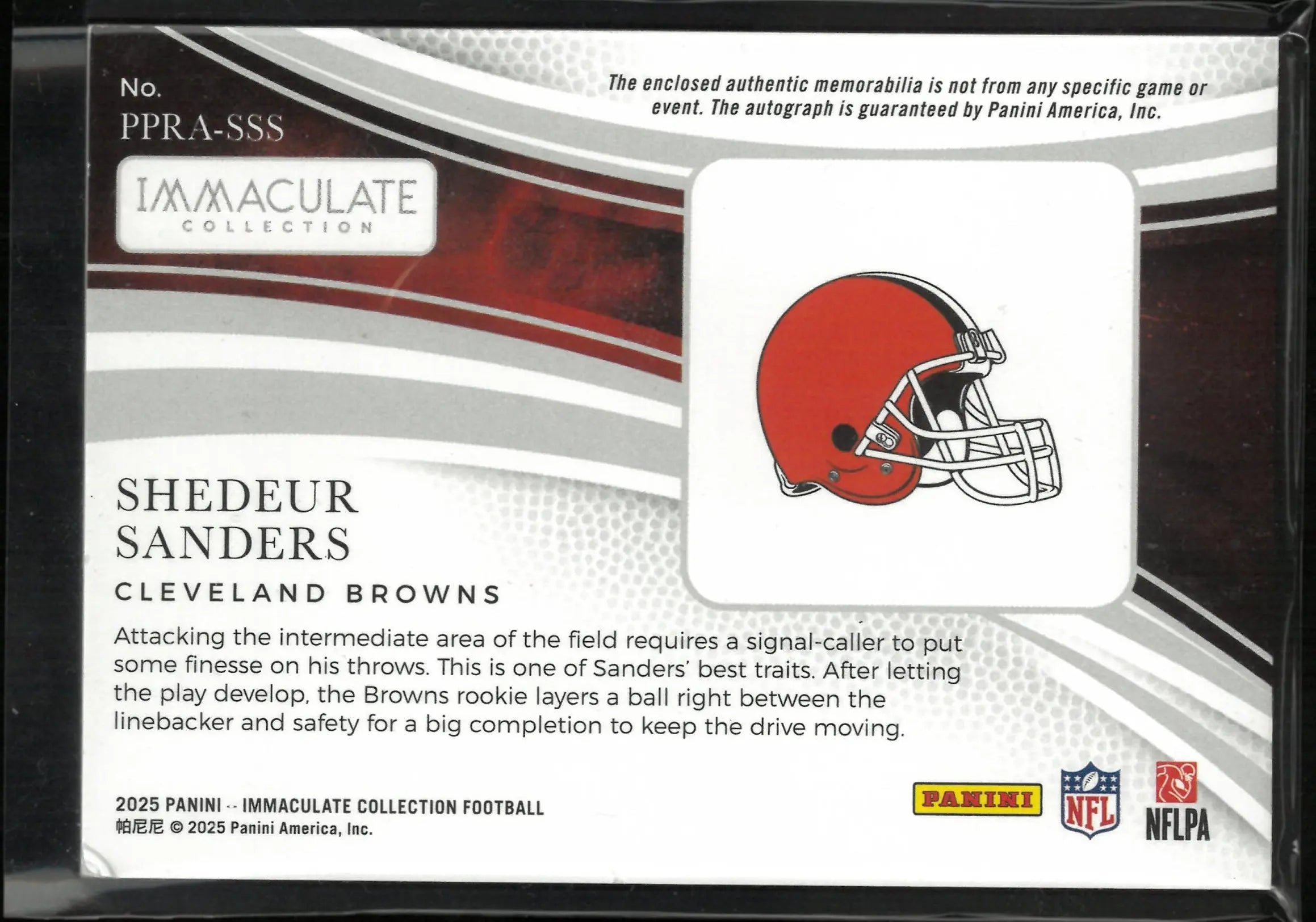 2025 Panini Immaculate Collection Premium Shedeur Sanders Auto Patch Rookie /25 RC 