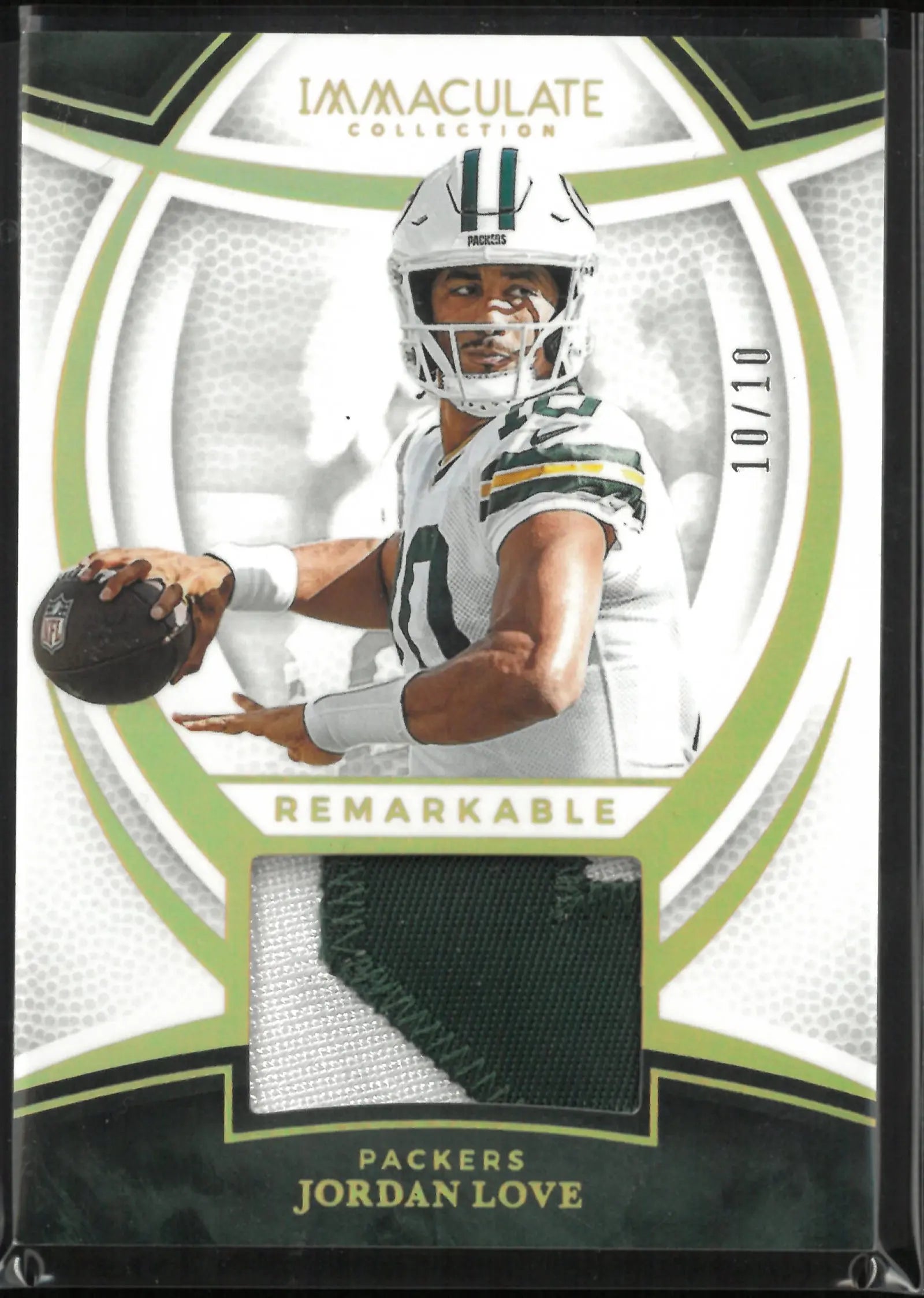 2025 Panini Immaculate Collection Remarkable Jerseys Jordan Love /10 