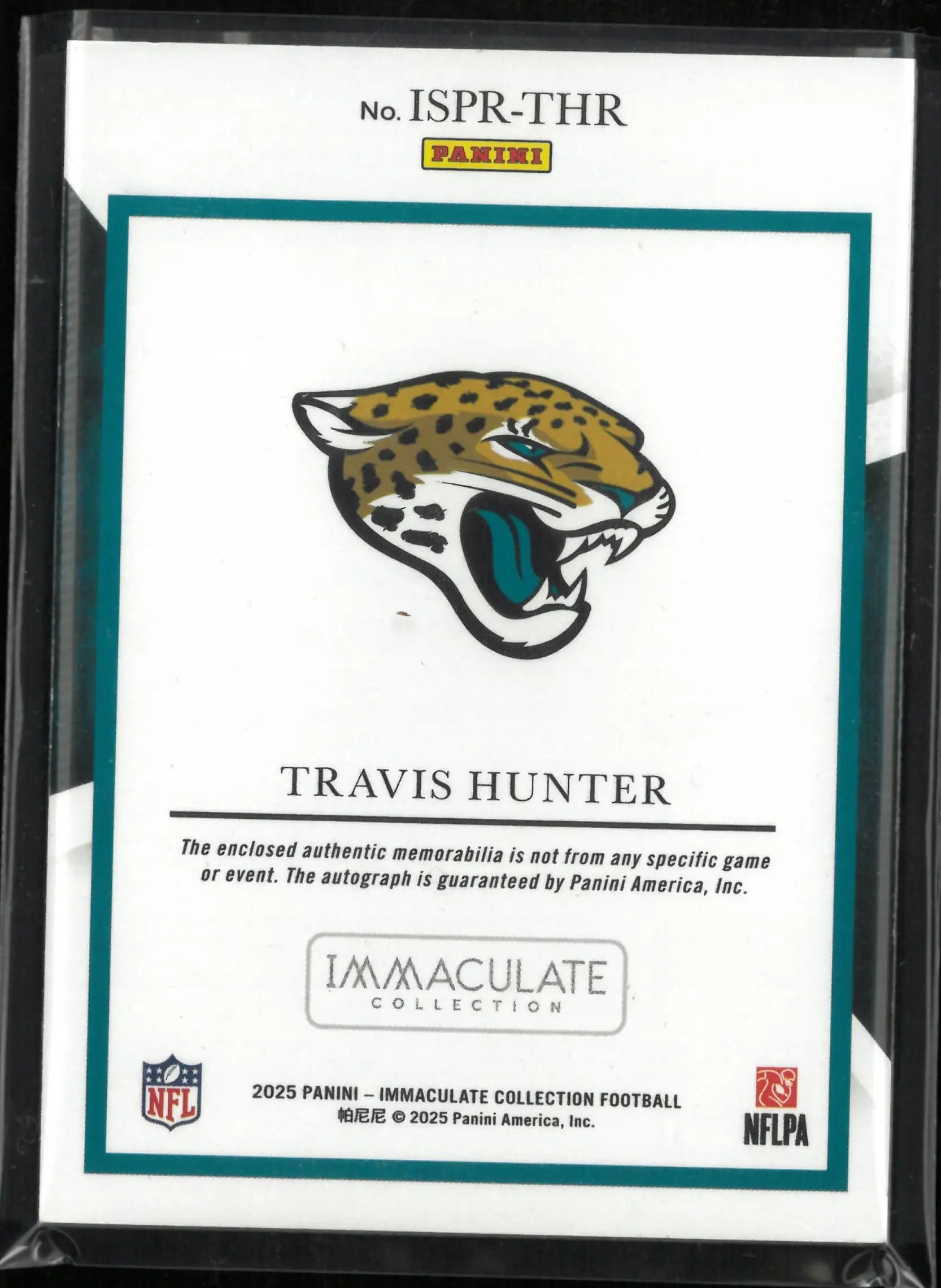 2025 Panini Immaculate Collection Travis Hunter Rookie Patch Autograph RC /99 