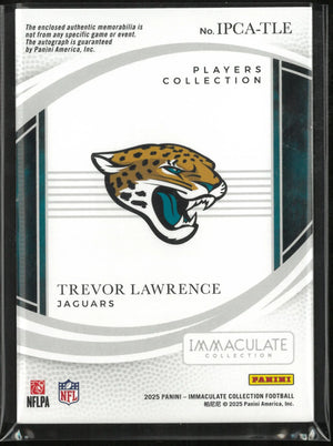 2025 Panini Immaculate Player Collection Trevor Lawrence Autograph Patch 44/99 