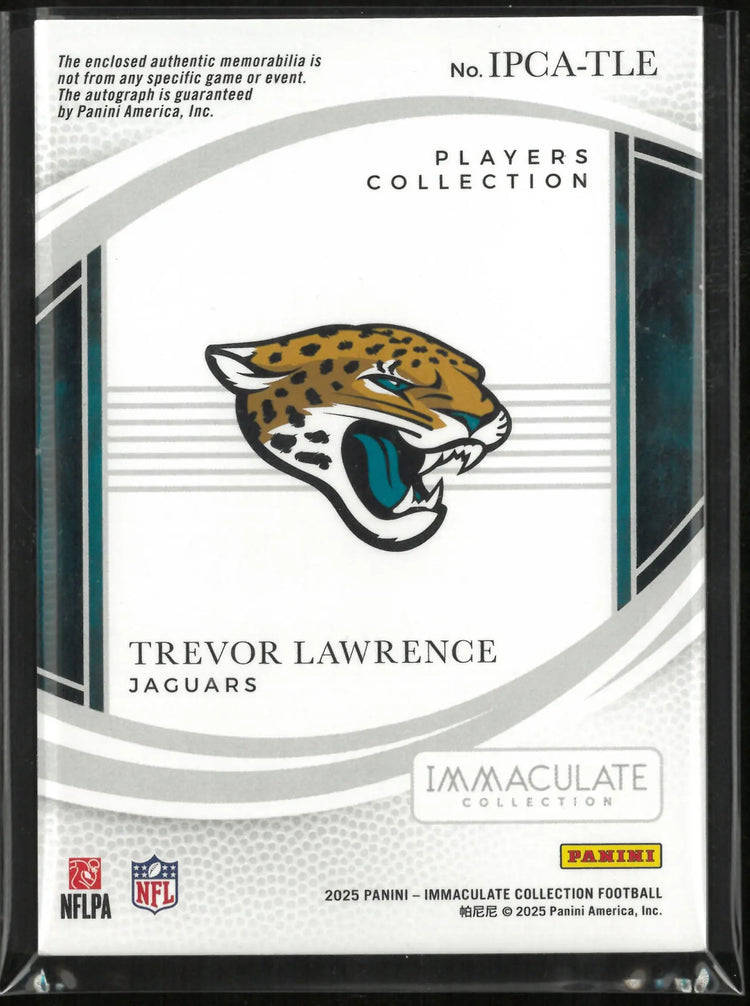 2025 Panini Immaculate Player Collection Trevor Lawrence Autograph Patch 44/99 