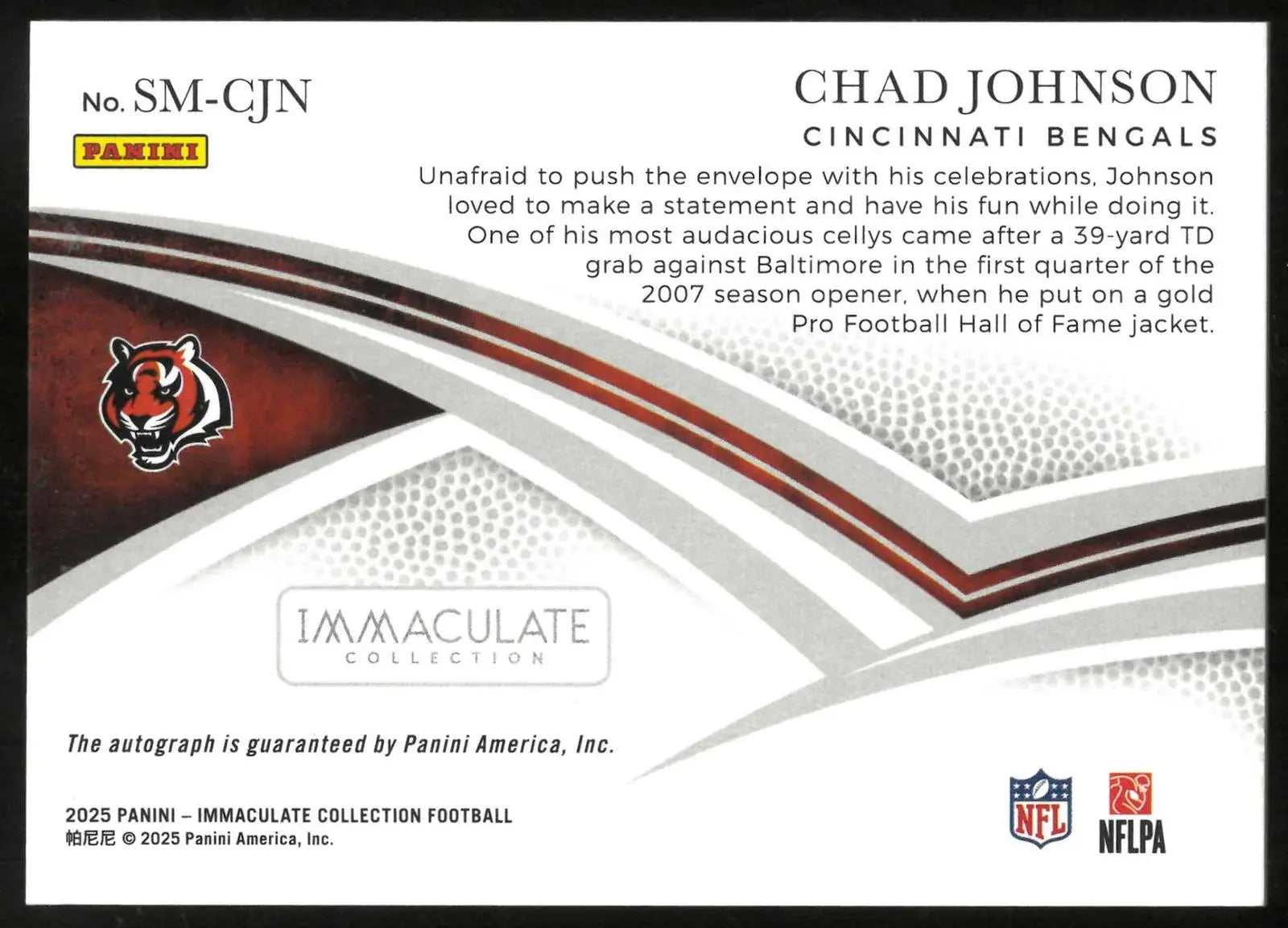 2025 Panini Immaculate Signature Moves Autograph Chad Johnson Auto /25 