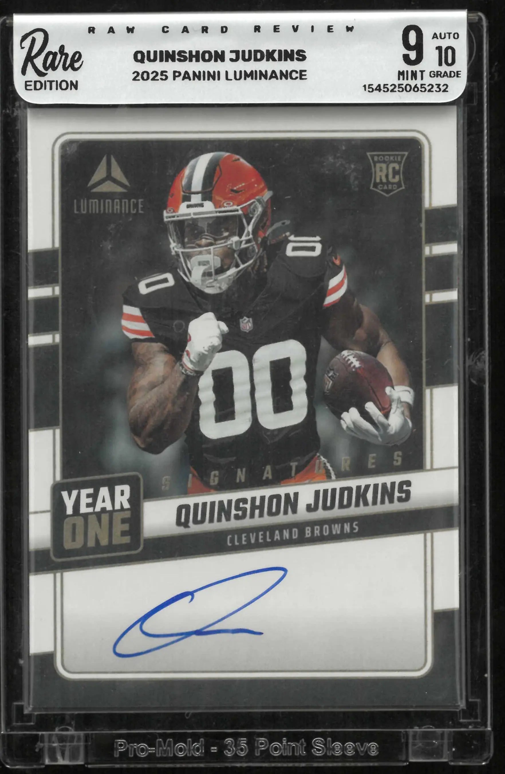 2025 Panini Luminance Year One Rookie Autograph Quinshon Judkins Auto RC 