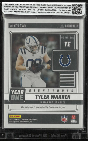 2025 Panini Luminance Year One Rookie Autograph Tyler Warren Auto RC 