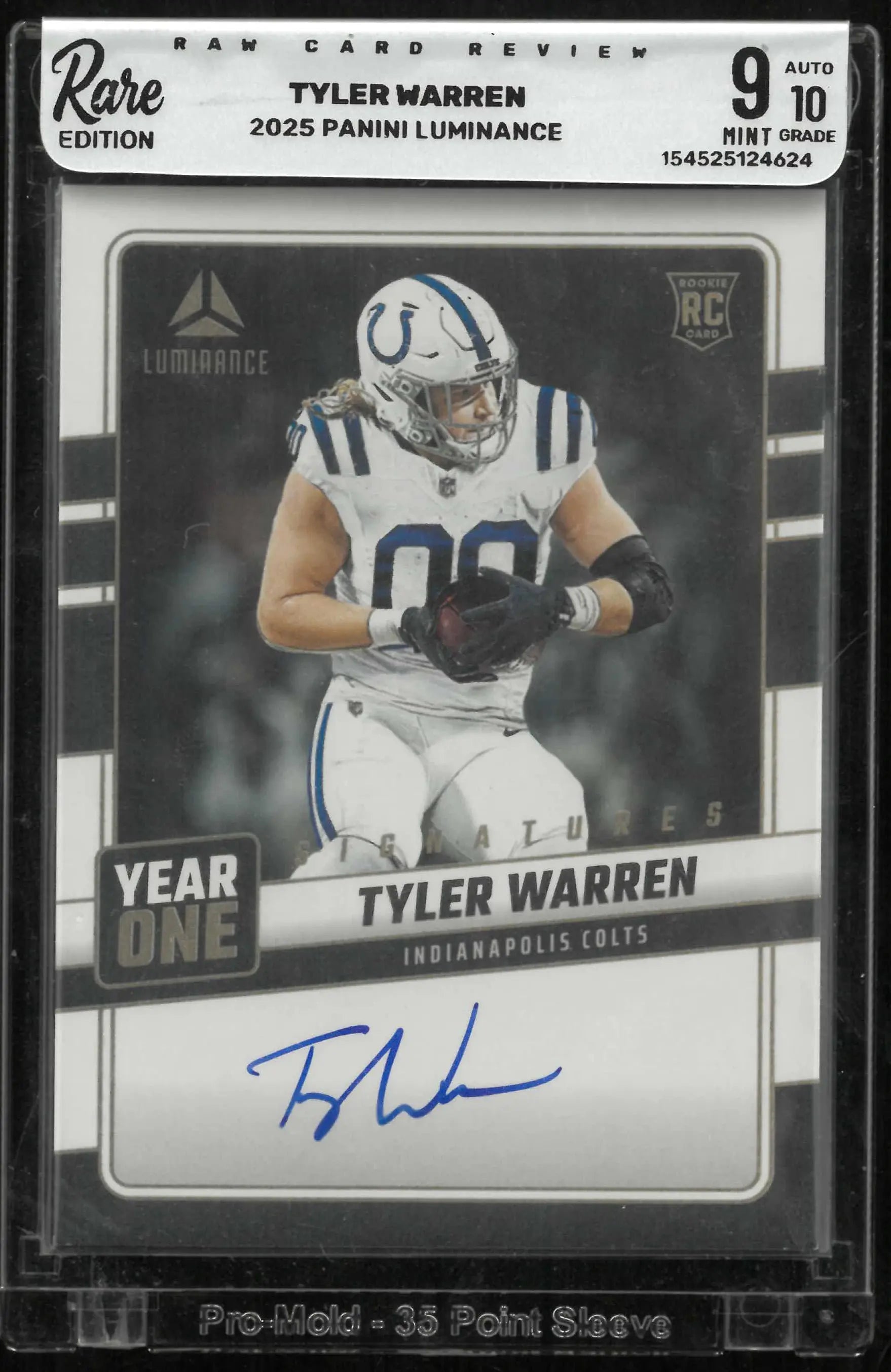 2025 Panini Luminance Year One Rookie Autograph Tyler Warren Auto RC 