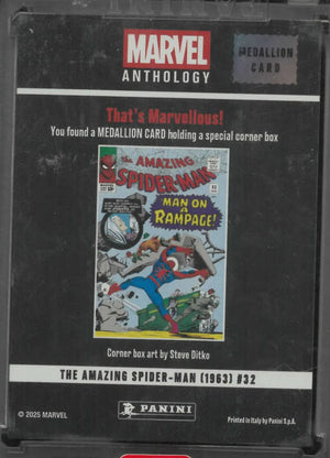 2025 Panini Marvel Anthology Medallion Card Spider Man 