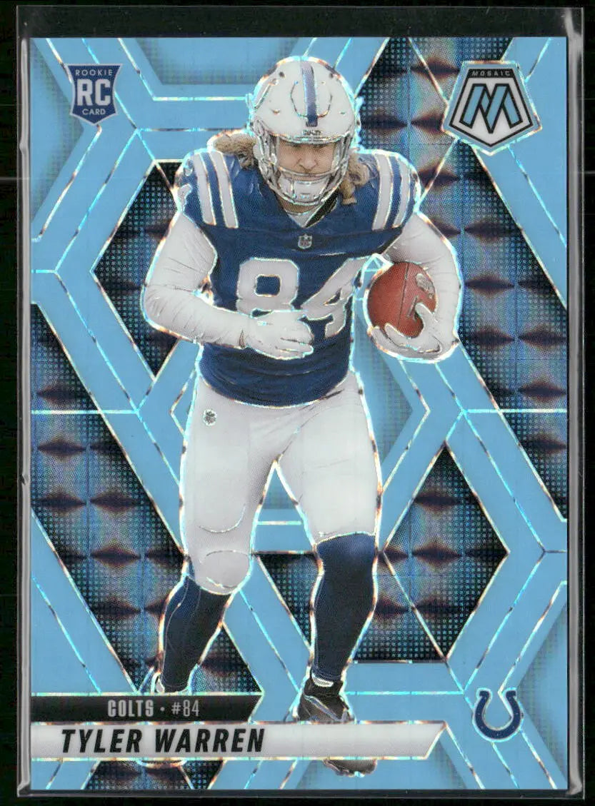 2025 Panini Mosaic Football Blue Fluorescent Rookie Tyler Warren /15 