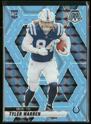 2025 Panini Mosaic Football Blue Fluorescent Rookie Tyler Warren /15 