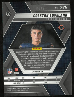 2025 Panini Mosaic Football Colston Loveland RC Rookie /25 